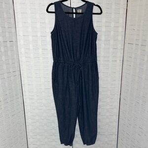 Gap 1969 Cami Chambray Sleeveless Jogger Jumpsuit Size Medium Petite w/Pockets